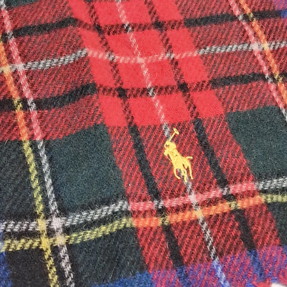 Polo Ralph Lauren Reversible Plaid Virgin Wool Men Scarf 72